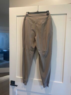 High-Rise Performance Joggers in Taupe